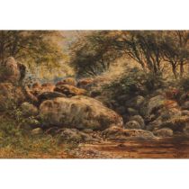 Frederick Arthur Verner, OSA, ARCA (1836-1928), LE RUISSEAU, 1880, 13 x 20 in — 33 x 50.8 cm