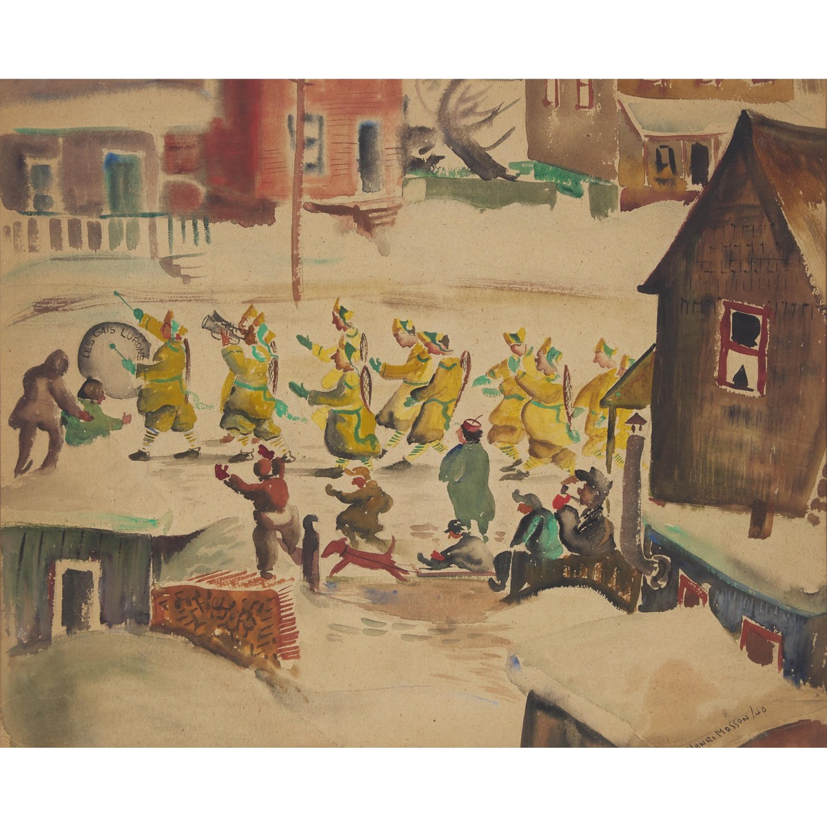 Henri Leopold Masson, RCA (1907-1996), UNTITLED (EASTVIEW/VANIER ONTARIO), 1940, sight 17 x 21 in — - Image 3 of 5