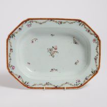 A Large Chinese Export Famille Rose Platter, 18th Century, 清 十八世纪 外销粉彩大盘, length 14.6 in — 37.2 cm