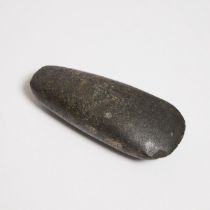 A Black Stone Hand Axe (Ben), Neolithic Period, Circa 3000 BCE, 新石器时代晚期 石锛, length 5.2 in — 13.3 cm