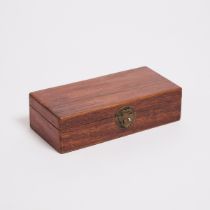 A Small Huanghuali Rectangular Box, 19th Century, 清 十九世纪 黄花梨小箱, 2 x 7.4 x 3.7 in — 5 x 18.8 x 9.3 cm