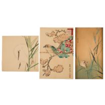 Ohara Koson (Shoson, 1877-1945) and Nakayama Sugakudo (Active 1850-1860), Three Woodblock Prints of