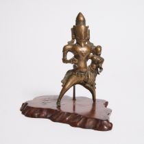 A Bronze Figure of Uma Mahesvara, South India, 16th-17th Century, 十六至十七世纪 南印度 乌玛 大自在天舒铜像, figure hei