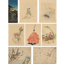 Matsumura Keibun (1779-1843), Takahashi Shotei/Hiroaki (1871-1945) and Others, Eight Woodblock Print