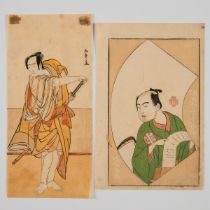 Katsukawa Shuncho (active 1780-1801), Two Woodblock Prints, hosoban 12 x 5.6 in — 30.5 x 14.3 cm (2