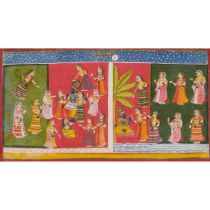 Indian School, A Painting of Krishna and Radha, 18th Century, sheet 7.5 x 13.4 in — 19 x 34 cm