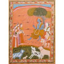 Rajasthan School, A Painting from a Ragamala Series, 19th Century, sheet 9.8 x 7.3 in — 25 x 18.5 cm