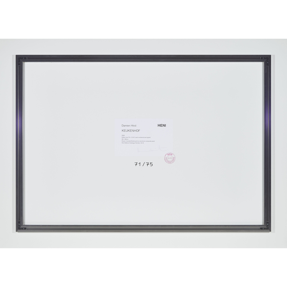 Damien Hirst (b. 1965), KEUKENHOF (VEIL), H4-8, 2020, signed to label and numbered 71/75 verso; publ - Image 2 of 5