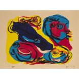Karel Appel (1921-2006), TÊTES PARTOUT, CA. 1960, signed and editioned "epreuve d'artiste"; aside fr