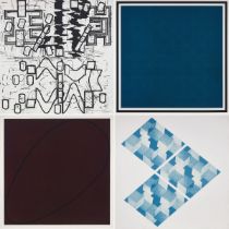 Mel Bochner (b. 1940); Barry Le Va (b. 1941); Sol Lewitt (1928-2007); Robert Mangold (b. 1937), 4 X