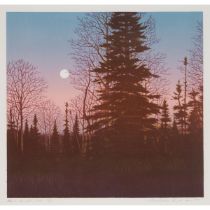 Christopher Pratt, ARCA (1935-2022), ABOVE GANDER LAKE, 1997, 17 x 18 in — 43.2 x 45.7 cm