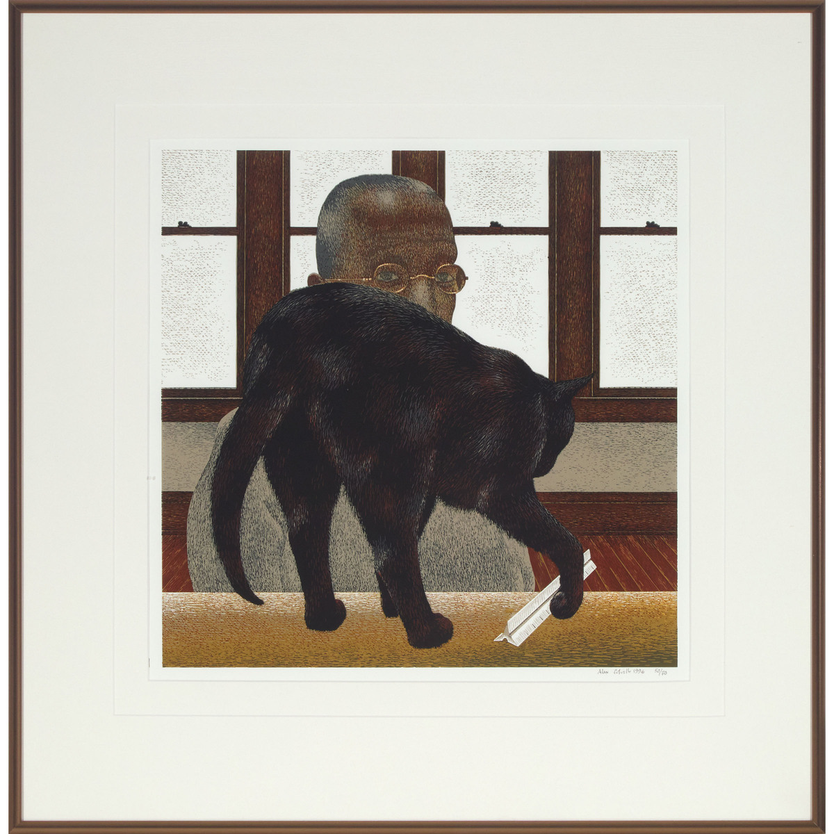 David Alexander (Alex) Colville (1920-2013), BLACK CAT, 1996, 14.25 x 14.25 in — 36.2 x 36.2 cm - Bild 2 aus 4