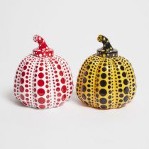 Yayoi Kusama (b. 1929), PUMPKINS, YELLOW AND RED, 2016, each stamped with the artist's name to the b