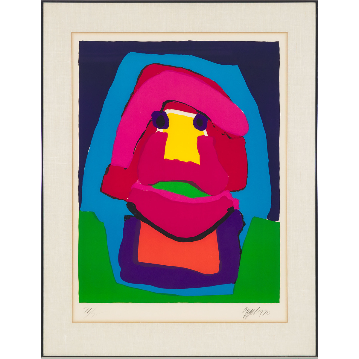 Karel Appel (1921-2006), RED FACE, CA. 1975, signed and numbered 71/75; titled to gallery label vers - Image 2 of 6