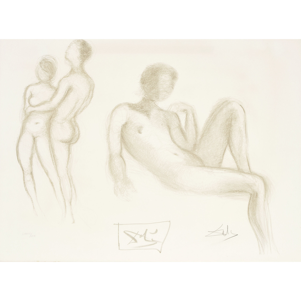 Salvador Dalí (1904-1989), COUPLE NUS, FROM “NUDES” PORTFOLIO, 1970 [F. 70-8 E], signed and numbered