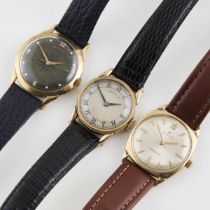 Three Hamilton Wristwatches, the first circa 1940's, 28mm, 17 jewel cal.987S movement, case monogram