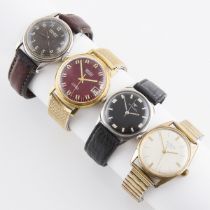Two Gruen And Two Wittnauer Wristwatches, including a Gruen with date, 33mm, 17 jewel cal.731CA auto