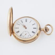 Swiss Lever Set, Stem Wind Pocket Watch, circa 1900; 55mm; unsigned 16 jewel movement; in a 14k yell
