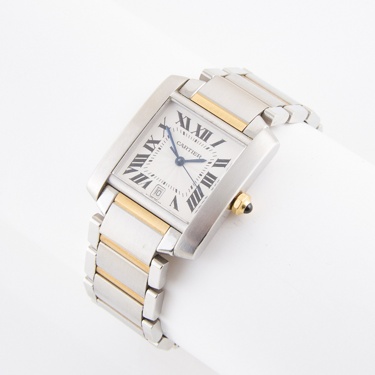 Cartier Tank Français Wristwatch, With Date, circa 2000; reference #2302; case #CC830547; 28mm; 20 j
