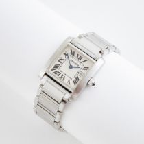 Lady's Cartier Tank Français Wristwatch, With Date, circa 2010; reference #2465; serial #41.762.4CD;