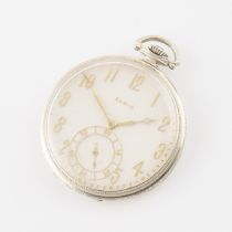 Elgin Openface Stem Wind Pocket Watch, circa 1924; serial #26906771; 12 size; 17 jewel 'G.M.Wheeler'