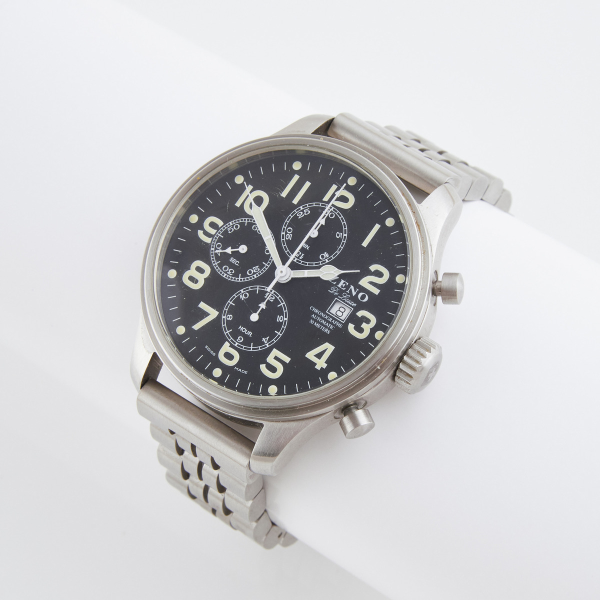 Zeno 'OS Pilot' Wristwatch, With Date And Chronograph, circa 2005; reference #8557; 47mm; 25 jewel c