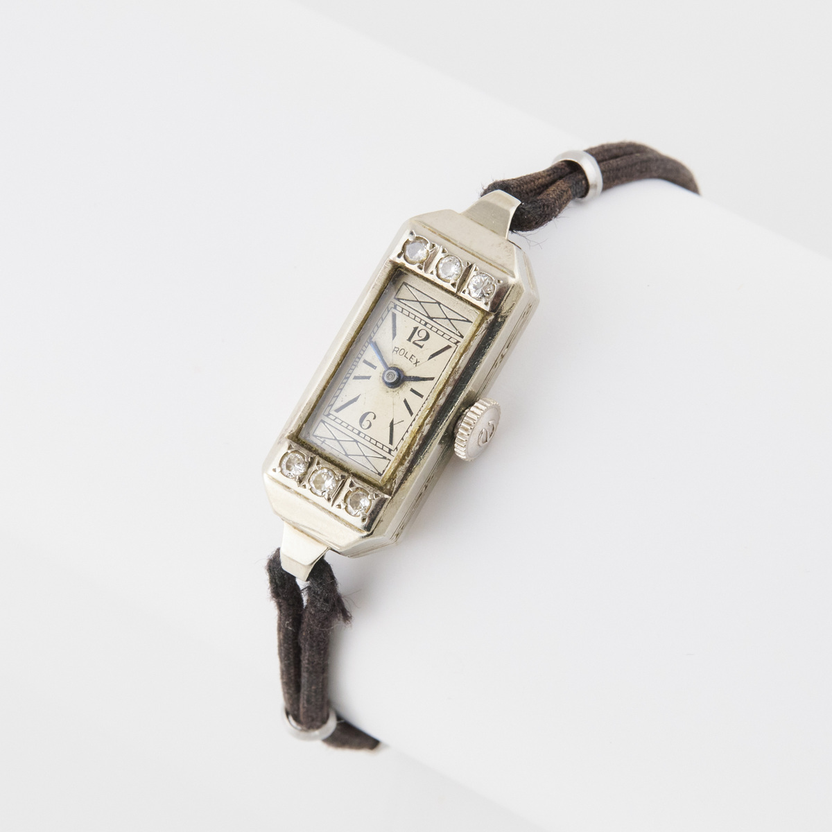 Lady's Rolex Wristwatch, circa 1930's; 10mm; 17 jewel 'Princess' movement; in a 14k white gold case