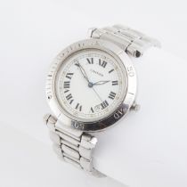 Cartier 'Pasha' Wristwatch, With Date, circa 1990's; serial #R40204505; 38mm; automatic movement; in