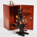 American Lacquered and Enamelled Brass Monocular Compound Microscope, Spencer, Buffalo, N.Y., c.1930