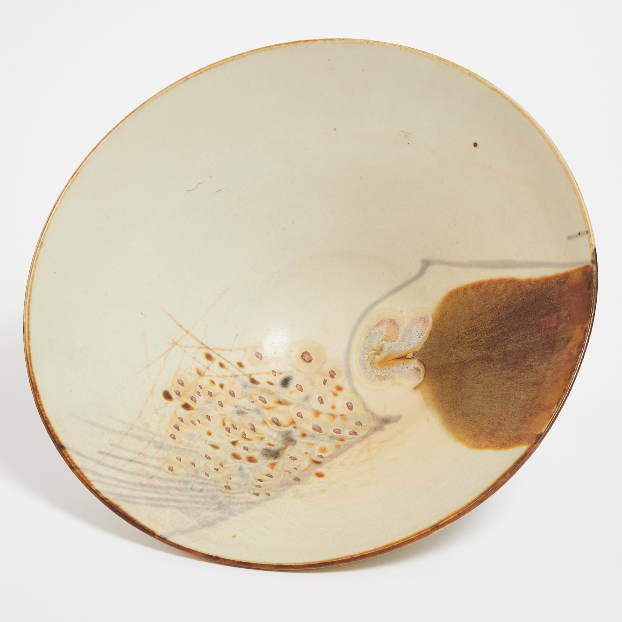 Kayo O'Young (Canadian, b.1950), Cream and Rust Glazed Bowl, 1979, diameter 12 in — 30.5 cm - Image 2 of 2