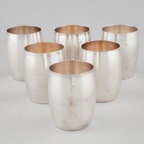 Six Indian Silver Beakers, late 20th century, height 3 in — 7.7 cm (6 Pieces)