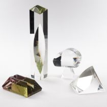 Four Studio Glass Sculptures, 1980s, largest height 12.2 in — 31 cm (4 Pieces)