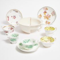 Group of Minton Cups and Saucers and a Contemporary Bowl, late 19th/20th century (9 Pieces)