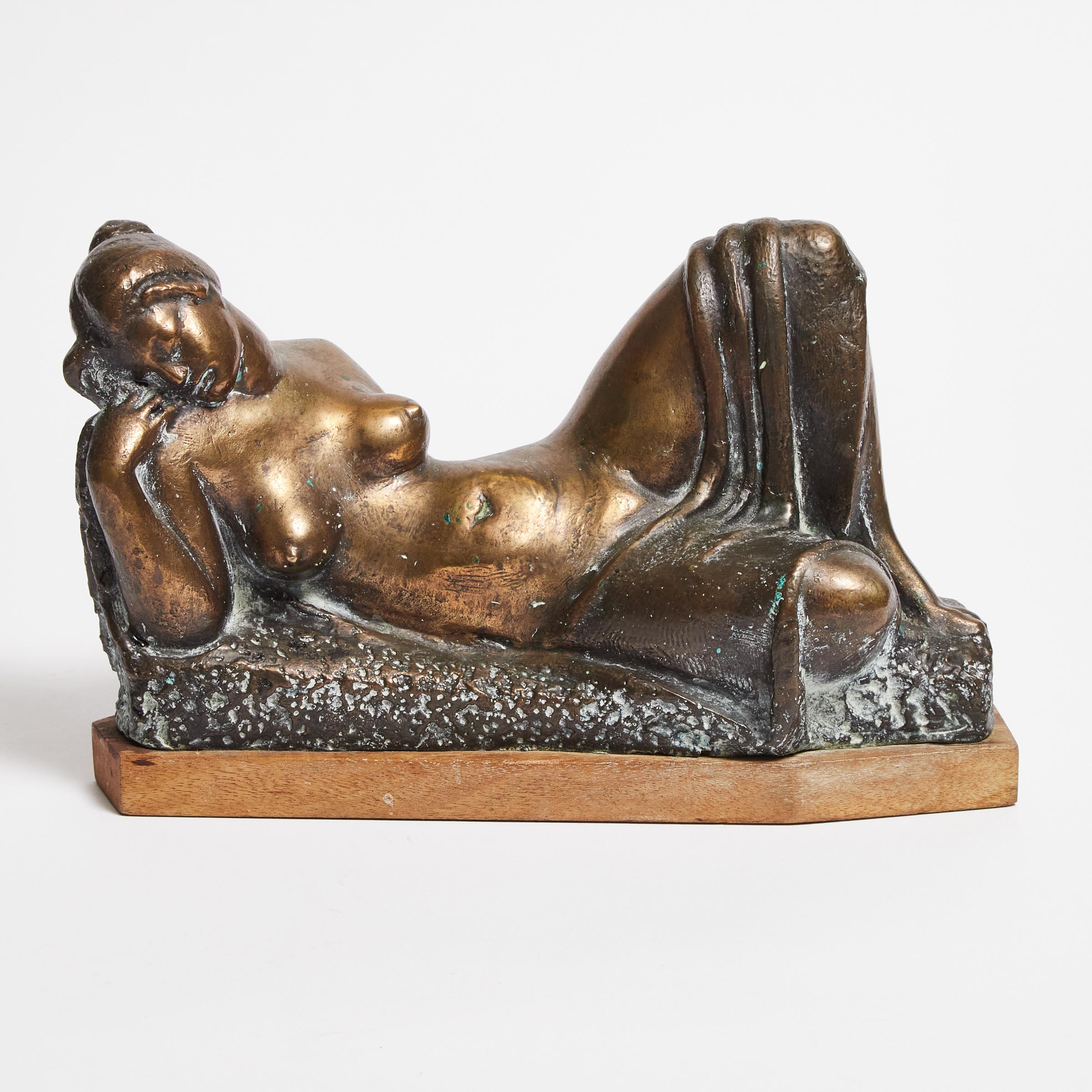 Vincent Glinsky (Russian/American, 1895-1975), RECLINING NUDE, length 12.2 in — 31 cm