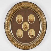 Large Belgian Gilt and Silvered Oval Picture Frame, Anvers, 19th century, 29 x 25 in — 73.7 x 63.5 c