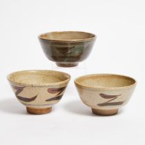 Three St. Ives Pottery Bowls, mid-20th century, largest diameter 5.5 in — 13.9 cm (3 Pieces)