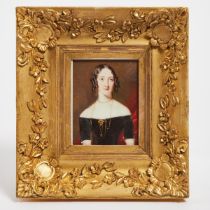 Kenneth Macleay (Scottish, 1802-1878), PORTRAIT OF A YOUNG GENTLEWOMAN, panel 4 x 3 in — 10.2 x 7.6