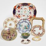 Group of English Porcelain, early 19th/20th century, platter length 14.4 in — 36.5 cm (9 Pieces)