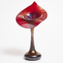 Chris Heilman (American, b.1950), Iridescent Glass Jack-in-the-Pulpit Vase, 1979, height 11.1 in — 2