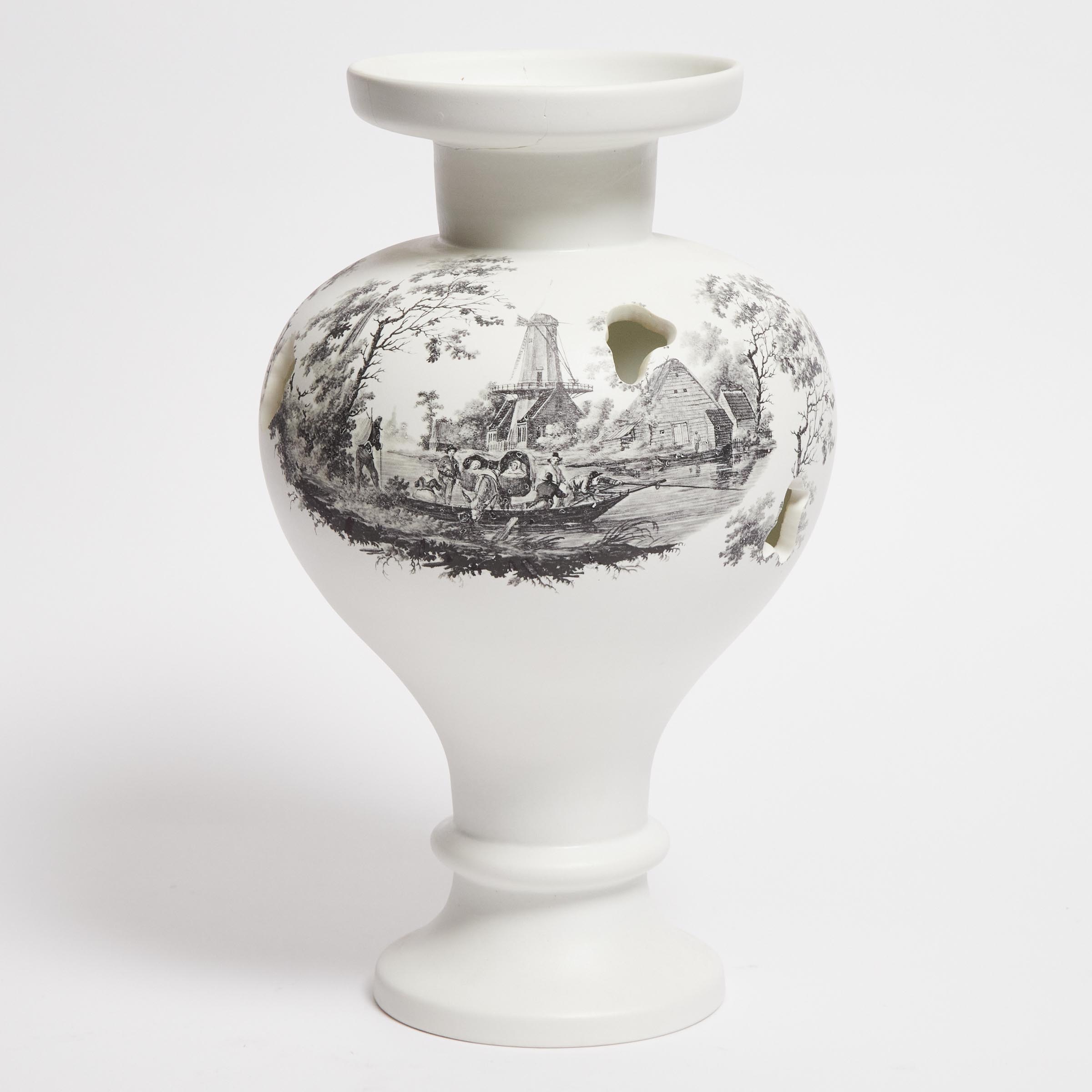 Miriam van der Lubbe (Dutch, b.1972), Pierced Vase with Landscape Scene, 2007, height 15 in — 38 cm