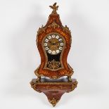 Italian Louis XV Style Ormolu Mounted Marquetry Bracket Clock, 20th century, overall height 23 in —