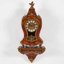 Italian Louis XV Style Ormolu Mounted Marquetry Bracket Clock, 20th century, overall height 23 in —