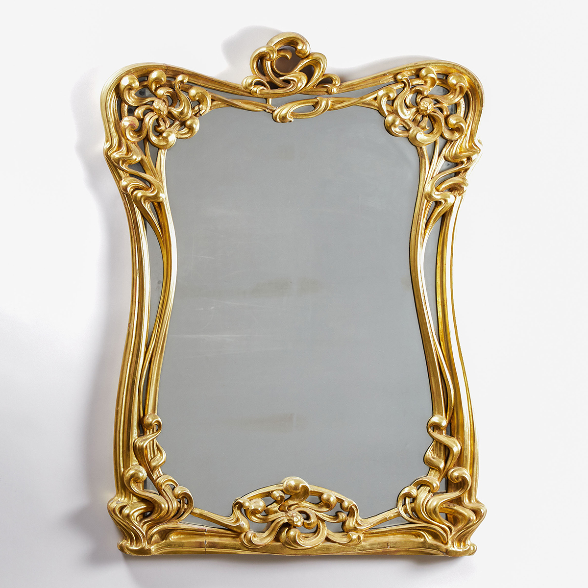 French Art Nouveau Giltwood Overmantel Mirror, Nancy, c.1900, 45 x 32.5 in — 114.3 x 82.6 cm
