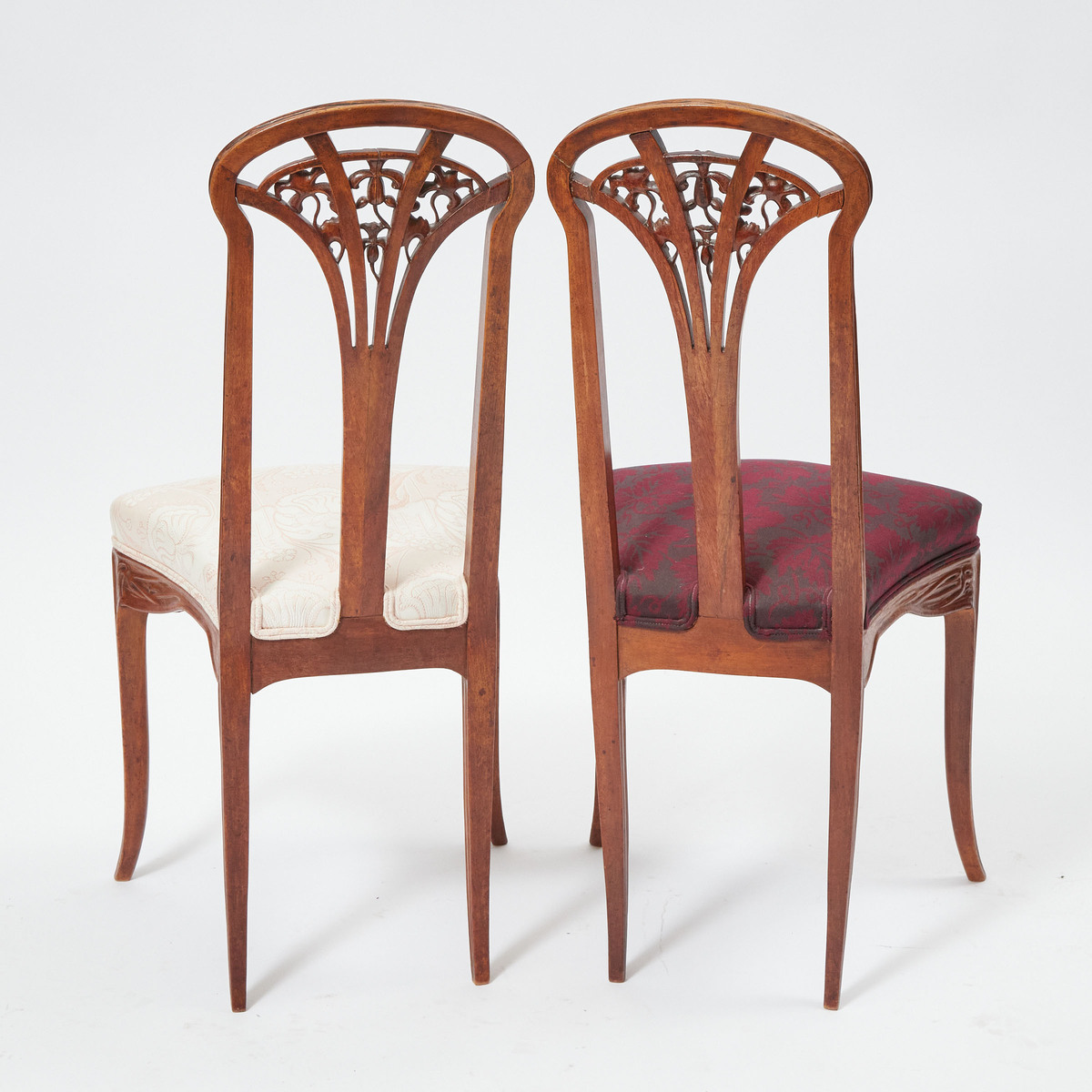 Pair of Louis Majorelle Frères et Cie Carved Mahogany 'Clematis' Side Chairs, c.1900, 37 x 17 x 19.2 - Image 2 of 2