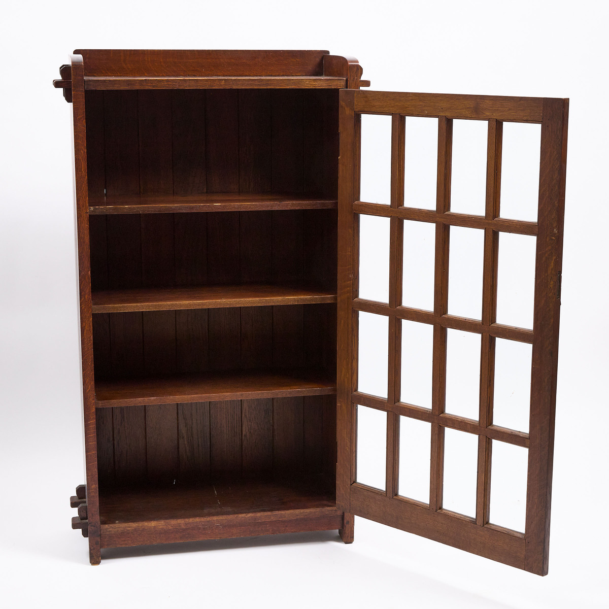 L. & J. G. Stickley Model 641 Single Door Oak Bookcase, c.1905, 55.25 x 33 x 12 in — 140.3 x 83.8 x - Image 2 of 2