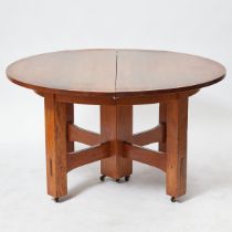 Gustav Stickley Model 634 Mission Oak Arts and Crafts Extension Dining Table, c.1912, height 30 in —