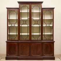 George II Mahogany Breakfront Bookcase, 19th century, 99 x 84 in — 251.5 x 213.4 cm
