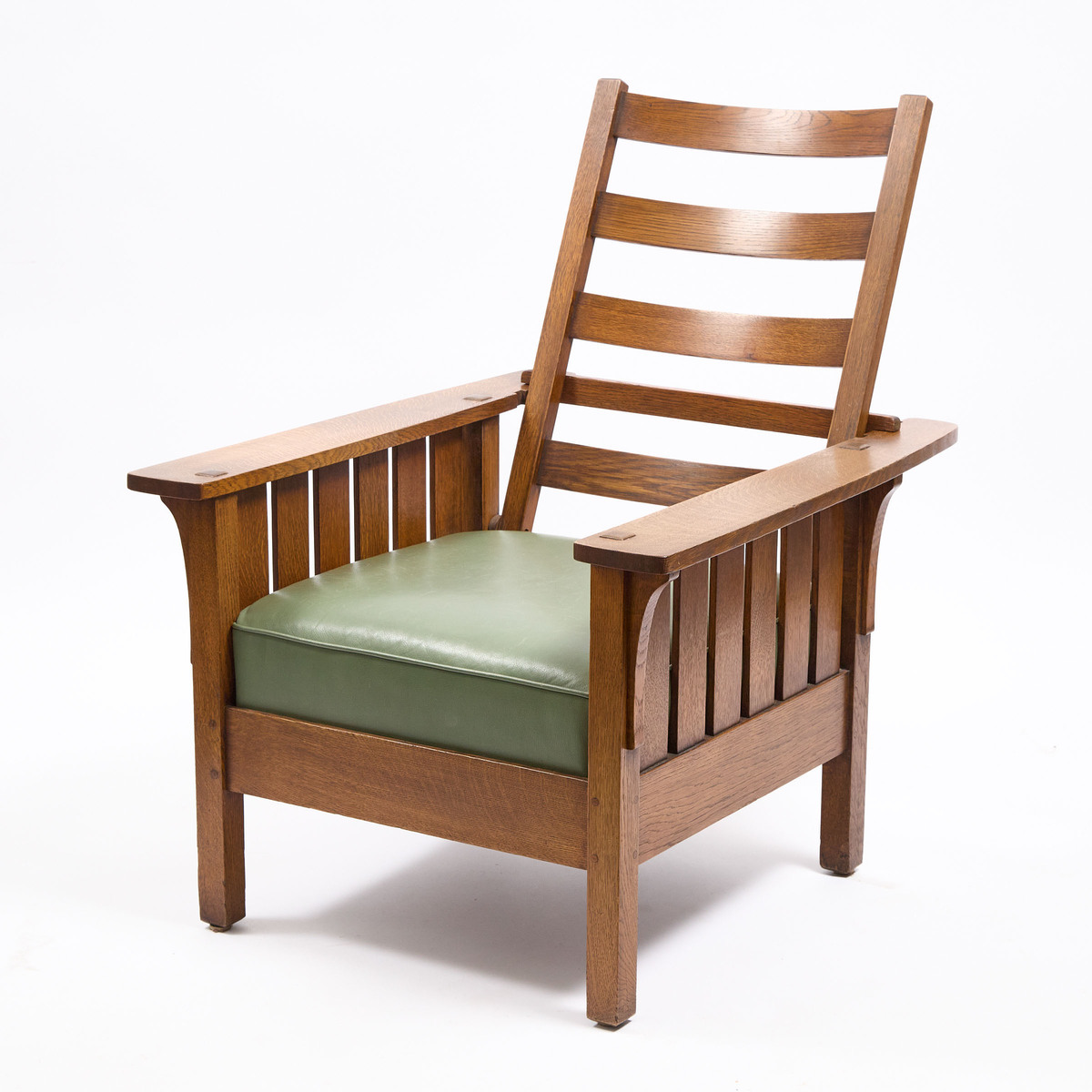 L. & J. G. Stickley Model 471 Oak Morris Chair, c.1912, 43 x 31.75 x 36 in — 109.2 x 80.6 x 91.4 cm - Image 2 of 2