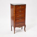 Louis XV Style Ormolu Mounted Rosewood with Fruitwood Marquetry Chiffonier, c.1900, 38.5 x 18.5 x 12