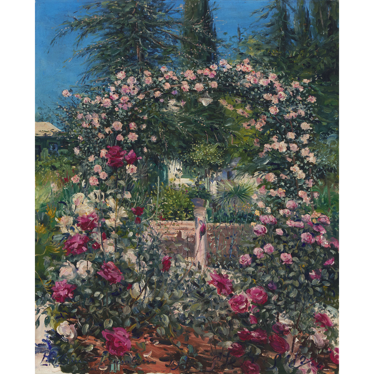 Ludwig Blum (1891-1974), ROSE GARDEN, 1937, signed, dated, and situated "Jerusalem" lower left, 29 x